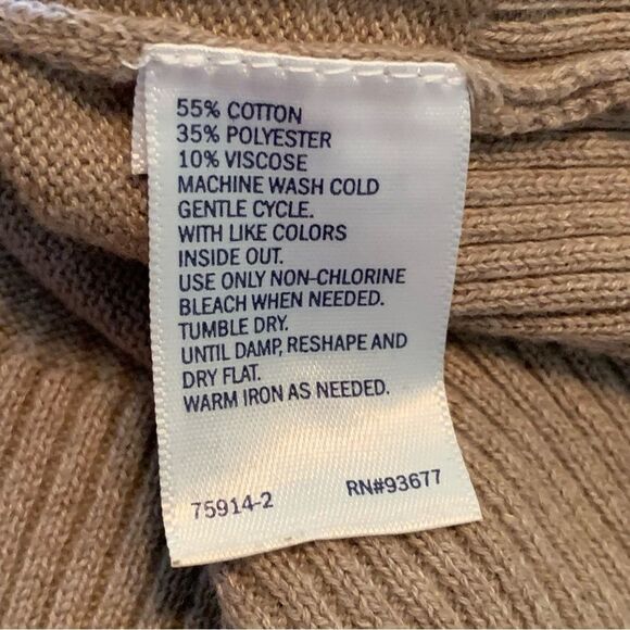 ST. JOHN’S BAY Argyle Sweater Women’s XL Tan White Gray 100% Cotton. - Picture 8 of 12